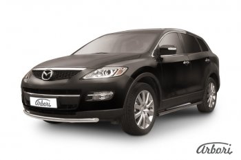 Защита переднего бампера Arbori (нержавейка, 1 труба d57 mm). Mazda CX-9 TB дорестайлинг (2007-2009)