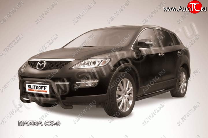 23 849 р. Кенгурятник d57 низкий Slitkoff Mazda CX-9 TB дорестайлинг (2007-2009) (Цвет: серебристый)  с доставкой в г. Москва