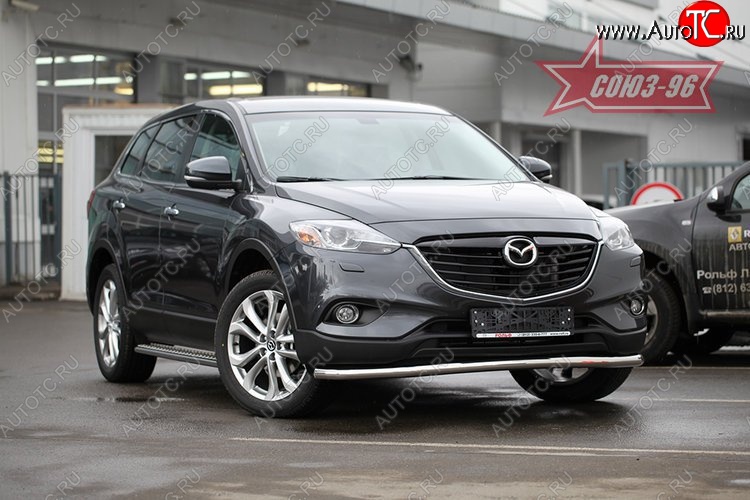 18 179 р. Защита переднего бампера одинарная Souz-96 Premium (d60) Mazda CX-9 TB дорестайлинг (2007-2009)  с доставкой в г. Москва