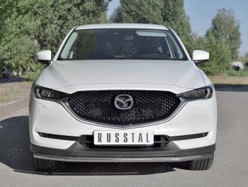 18 499 р. Защита переднего бампера (Ø42 мм, нержавейка) SLITKOFF Mazda CX-5 KF (2016-2024)  с доставкой в г. Москва. Увеличить фотографию 2