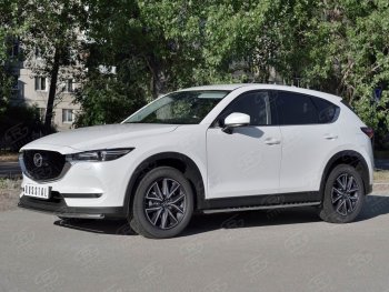 18 499 р. Защита переднего бампера (Ø42 мм, нержавейка) SLITKOFF Mazda CX-5 KF (2016-2024)  с доставкой в г. Москва. Увеличить фотографию 3