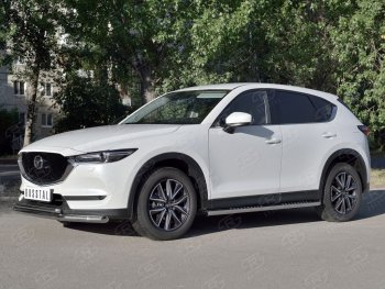 22 999 р. Защита переднего бампера (2 трубыØ63 и 42 мм, нержавейка) SLITKOFF Mazda CX-5 KF (2016-2024)  с доставкой в г. Москва. Увеличить фотографию 2