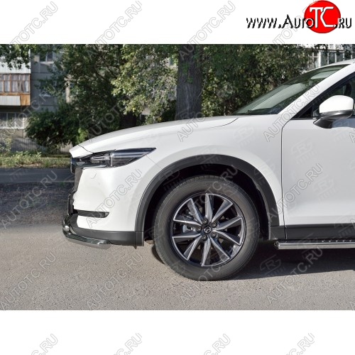 22 999 р. Защита переднего бампера (2 трубыØ63 и 42 мм, нержавейка) SLITKOFF Mazda CX-5 KF (2016-2024)  с доставкой в г. Москва