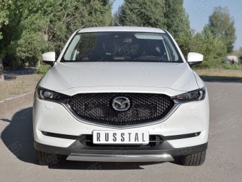 14 999 р. Защита переднего бампера из овальной трубы диаметром 75x42 мм Russtal Mazda CX-5 KF (2016-2025)  с доставкой в г. Москва. Увеличить фотографию 2