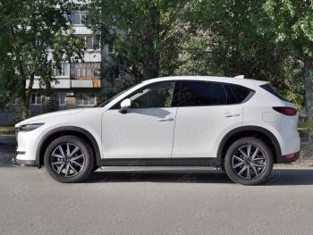 24 649 р. Широкая защита порогов с трубой диаметром 42 мм SLITKOFF v1 Mazda CX-5 KF (2016-2025)  с доставкой в г. Москва. Увеличить фотографию 3