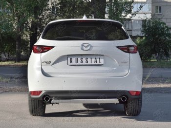 14 999 р. Защита заднего бампера (Ø75x42 мм, нержавейка) Russtal Mazda CX-5 KF (2016-2024)  с доставкой в г. Москва. Увеличить фотографию 2