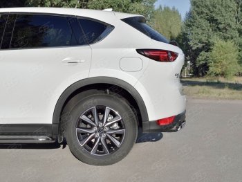 14 999 р. Защита заднего бампера (Ø75x42 мм, нержавейка) Russtal Mazda CX-5 KF (2016-2024)  с доставкой в г. Москва. Увеличить фотографию 3