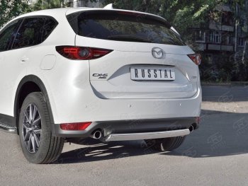 14 999 р. Защита заднего бампера (Ø75x42 мм, нержавейка) Russtal Mazda CX-5 KF (2016-2024)  с доставкой в г. Москва. Увеличить фотографию 4