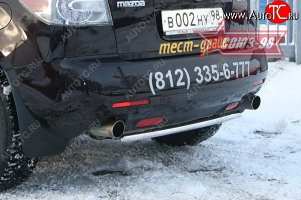 9 314 р. Защита заднего бампера Souz-96 (d42) Mazda CX-7 ER дорестайлинг (2006-2010)  с доставкой в г. Москва