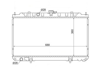 Радиатор двигателя (трубчатый, МКПП) SAT Nissan AD Y11 (1999-2008)