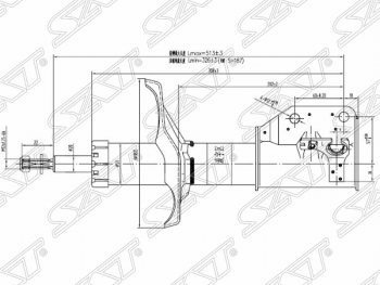 Левый амортизатор передний SAT Mazda 323/Familia седан BJ дорестайлинг (1998-2000)