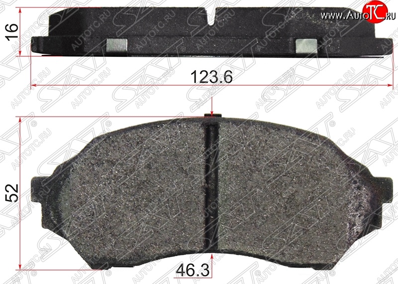 1 139 р. Колодки тормозные SAT (передние) Mazda 323/Familia седан BJ дорестайлинг (1998-2000)  с доставкой в г. Москва