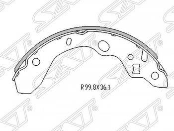 1 069 р. Колодки тормозные задние SAT   Mazda 323/Familia  седан (1998-2000) BJ дорестайлинг  с доставкой в г. Москва. Увеличить фотографию 1