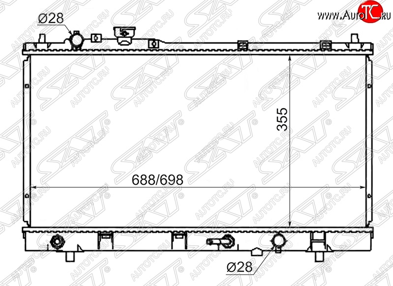 6 399 р. Радиатор двигателя SAT (трубчатый, МКПП/АКПП)  Mazda Premacy (1999-2004)  с доставкой в г. Москва
