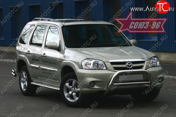 19 718 р. Защита переднего бампера Souz-96 (d76) Mazda Tribute  рестайлинг (2008-2011)  с доставкой в г. Москва