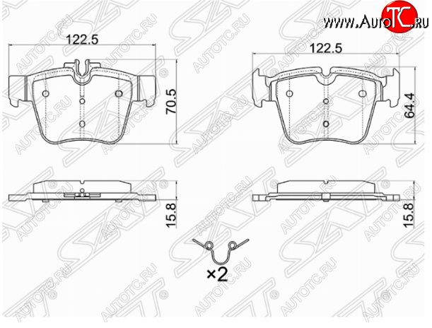 1 259 р. Комплект задних тормозных колодок SAT  Mercedes-Benz C-Class  W205 (2015-2018) дорестайлинг седан  с доставкой в г. Москва