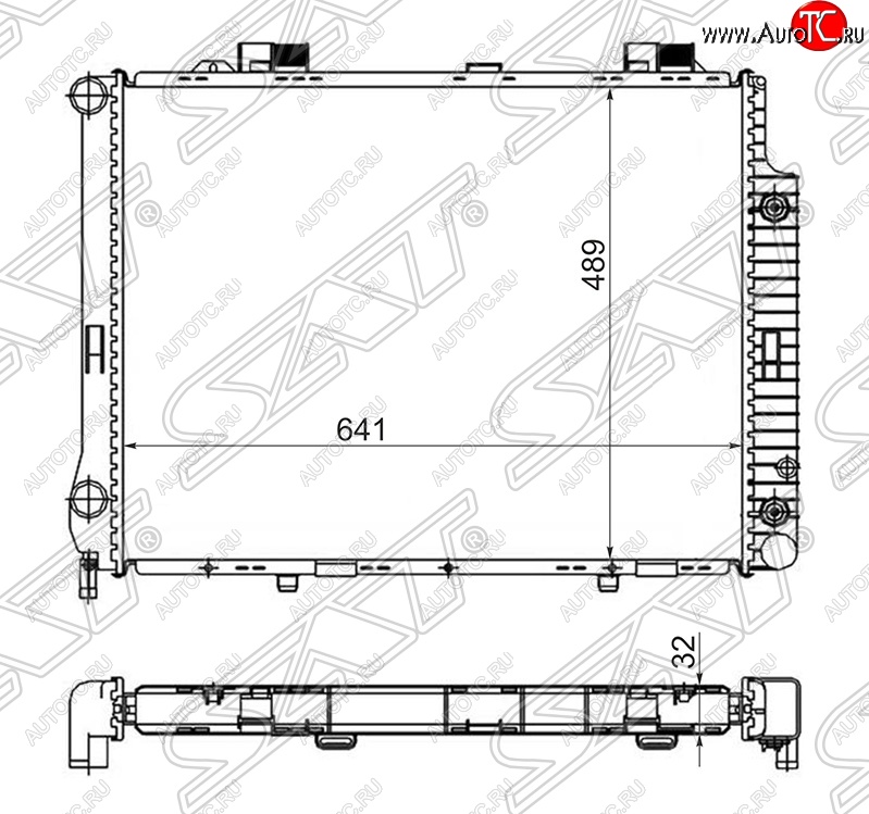 11 699 р. Радиатор двигателя SAT (пластинчатый, 2.8/3.2, АКПП) Mercedes-Benz E-Class W210 дорестайлинг седан (1996-1999)  с доставкой в г. Москва