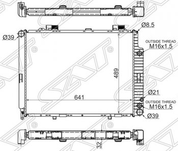 9 249 р. Радиатор двигателя SAT (пластинчатый, 2.0/2.0D/2.2D/2.3/2.4/2.5D/2.7TD/2.8/3.0D/3.2, МКПП/АКПП)  Mercedes-Benz E-Class  W210 (1996-2003) дорестайлинг седан, дорестайлинг универсал, седан рестайлинг, универсал рестайлинг  с доставкой в г. Москва. Увеличить фотографию 1