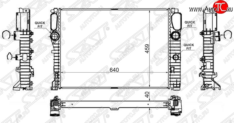 8 649 р. Радиатор двигателя SAT (пластинчатый, DIESEL, МКПП/АКПП) Mercedes-Benz E-Class W211 дорестайлинг седан (2002-2006)  с доставкой в г. Москва