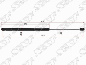 Левый упор капота SAT (газовый)  GL class  X166, ML class  W166