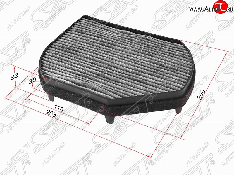 439 р. Фильтр салонный SAT (угольный 263х200х53/35 mm)  Mercedes-Benz C-Class ( S202,  W202) - SLK class  R170  с доставкой в г. Москва