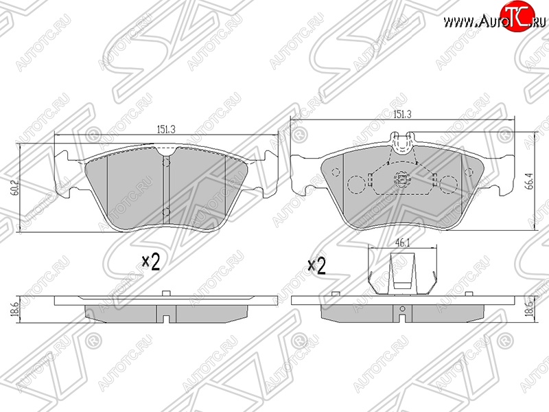 1 459 р. Колодки тормозные передние SAT Mercedes-Benz E-Class W210 дорестайлинг универсал (1996-1999)  с доставкой в г. Москва