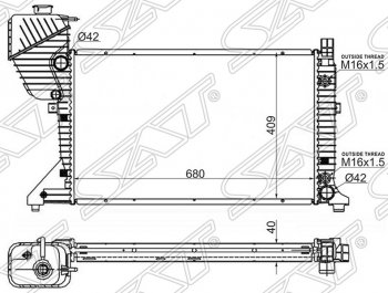 9 899 р. Радиатор двигателя SAT (трубчатый, АКПП)  Mercedes-Benz Sprinter  W906 (2014-2018) рестайлинг  с доставкой в г. Москва. Увеличить фотографию 1