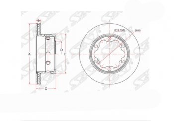 Задний тормозной диск SAT Mercedes-Benz Sprinter W901 (1995-2000)