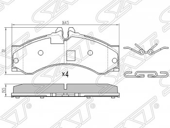 Колодки тормозные (передние/задние)SAT  Mercedes-Benz (Мерседес-Бенс) Sprinter (Спринтер) ( W901,  W905,  W906) (1995-2018) W901, W905, W906 рестайлинг, рестайлинг