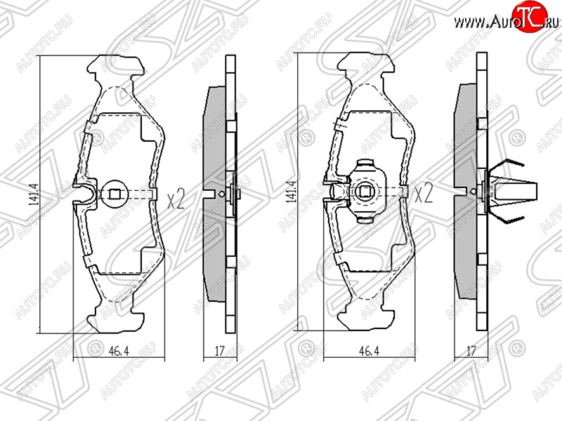 1 059 р. Колодки тормозные задние SAT Mercedes-Benz Sprinter W905 рестайлинг (2000-2006)  с доставкой в г. Москва