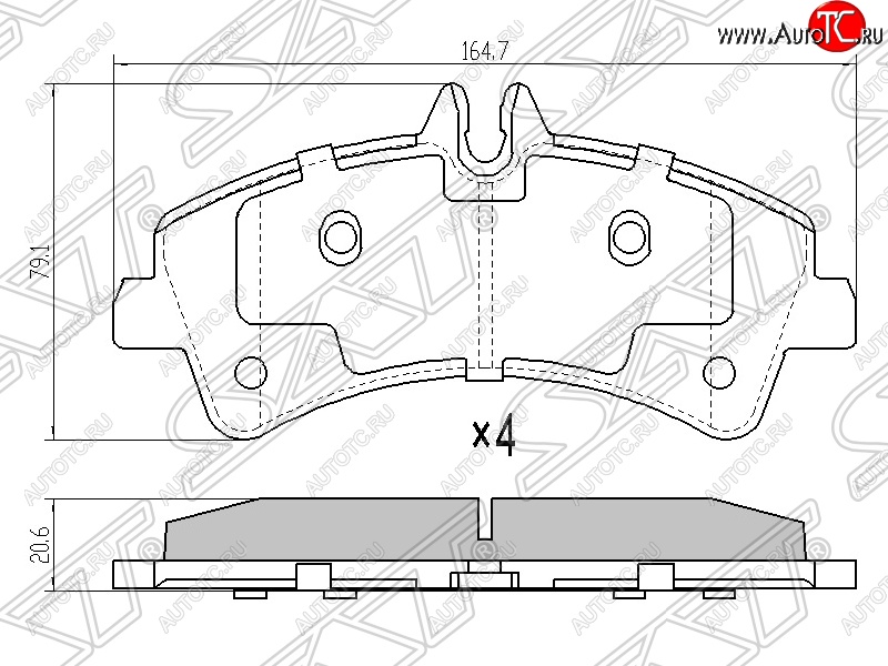 1 549 р. Колодки тормозные задние SAT  Mercedes-Benz Sprinter  W906 (2006-2013)  с доставкой в г. Москва