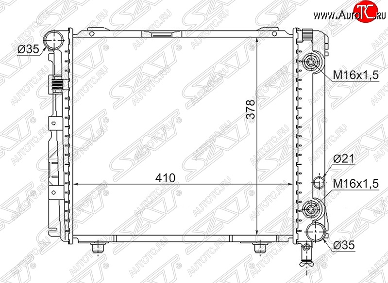 8 249 р. Радиатор двигателя SAT (пластинчатый, 2.2, МКПП/АКПП)  Mercedes-Benz E-Class ( W124,  S124) (1984-1996) седан дорестайлинг, универсал рестайлинг  с доставкой в г. Москва