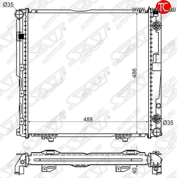 10 249 р. Радиатор двигателя SAT (пластинчатый, 2.0/2.2/2.3, АКПП)  Mercedes-Benz E-Class ( W124,  S124) (1984-1996) седан дорестайлинг, универсал рестайлинг  с доставкой в г. Москва