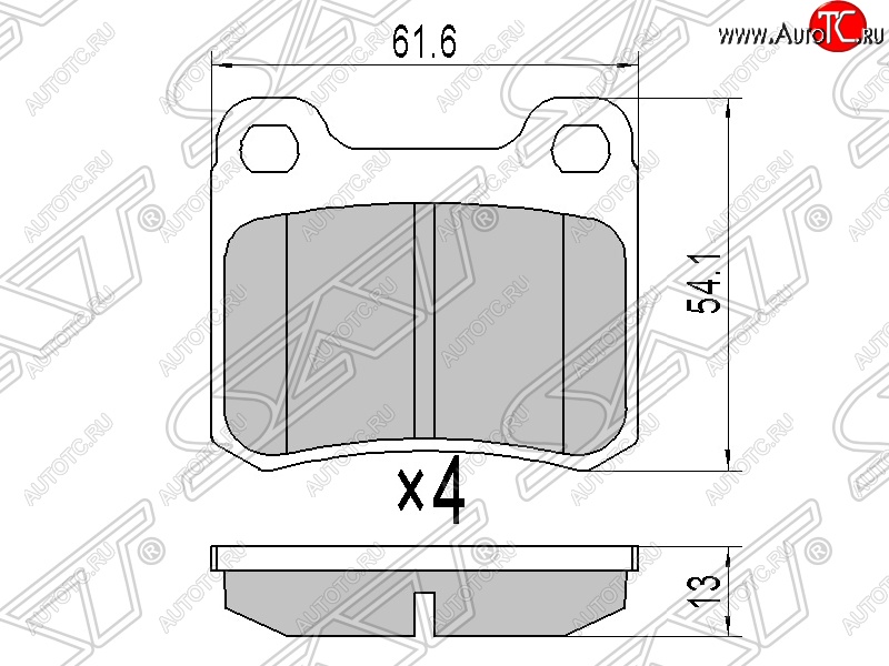 779 р. Колодки тормозные задние SAT Mercedes-Benz C-Class W202 дорестайлинг седан (1993-1997)  с доставкой в г. Москва