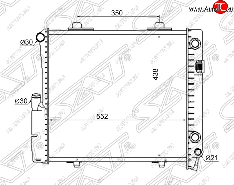 11 399 р. Радиатор двигателя (пластинчатый, 2.6/3.2, МКПП/АКПП) SAT  Mercedes-Benz C-Class  W201 (1982-1992) седан  с доставкой в г. Москва