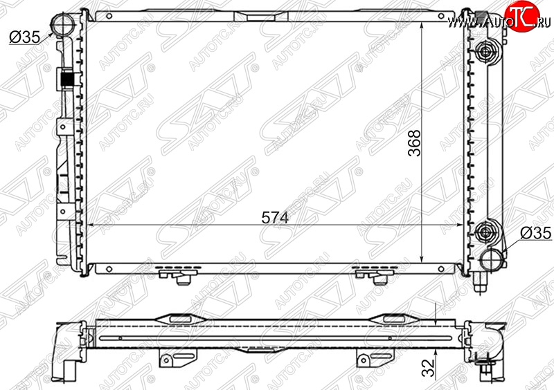 15 349 р. Радиатор двигателя (пластинчатый, 1.8/2.0/2.0D/2.2D, АКПП) SAT Mercedes-Benz C-Class W201 седан (1982-1992)  с доставкой в г. Москва