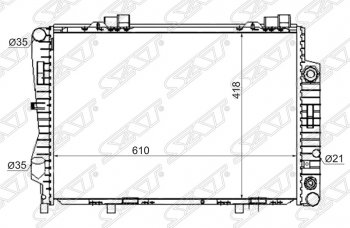 Радиатор двигателя (пластинчатый, 2.8/3.6, АКПП) SAT Mercedes-Benz C-Class S202 дорестайлинг универсал (1992-1997)