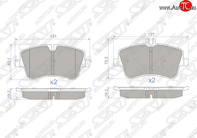 1 299 р. Колодки тормозные SAT (передние)  Mercedes-Benz C-Class  W203 (2000-2008) дорестайлинг седан, рестайлинг седан  с доставкой в г. Москва