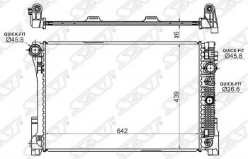 Радиатор двигателя SAT (пластинчатый, 1.8/2.0D/2.2D/3.5G/2.8/3.5, МКПП/АКПП) Mercedes-Benz E-Class W212 рестайлинг седан (2013-2017)