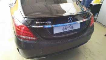 3 399 р. Лип спойлер АВТОКРАТ Mercedes-Benz C-Class W205 дорестайлинг седан (2015-2018) (Неокрашенный)  с доставкой в г. Москва. Увеличить фотографию 4