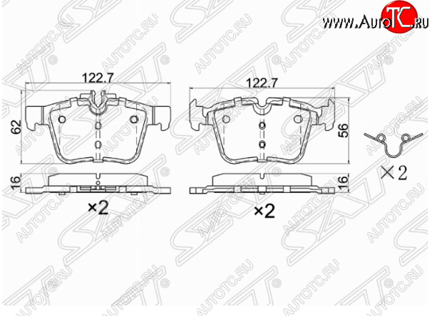 1 089 р. Комплект задних тормозных колодок SAT  Mercedes-Benz C-Class  W205 (2015-2018) дорестайлинг седан  с доставкой в г. Москва