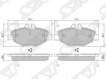 Колодки тормозные SAT (передние) Mercedes-Benz (Мерседес-Бенс) E-Class (е-класс)  W211 (2002-2009) W211 дорестайлинг седан, рестайлинг седан