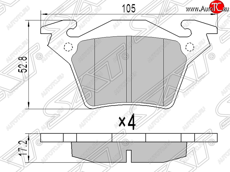 749 р. Колодки тормозные SAT (задние) Mercedes-Benz Vito W638 (1996-2003)  с доставкой в г. Москва