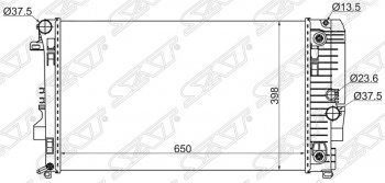 Радиатор двигателя (пластинчатый, 2.0D/2.2D/3.2/3.5, МКПП/АКПП) SAT Mercedes-Benz Vito W639 дорестайлинг (2003-2010)