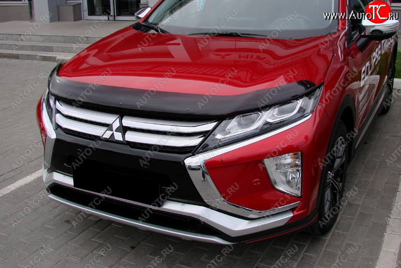 2 879 р. Дефлектор капота SIM Mitsubishi Eclipse Cross GK дорестайлинг (2017-2021)  с доставкой в г. Москва