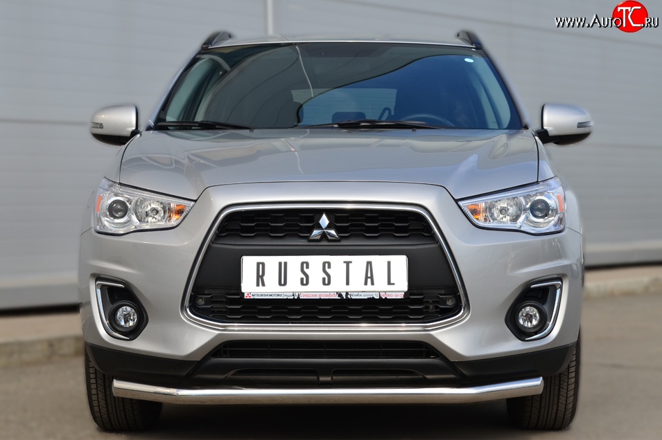 15 399 р. Одинарная защита переднего бампера диаметром 63 мм SLITKOFF Mitsubishi ASX 1-ый рестайлинг (2013-2016)  с доставкой в г. Москва