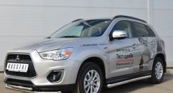 14 849 р. Защита порогов из круглой трубы диаметром 63 мм Russtal Mitsubishi ASX 1-ый рестайлинг (2013-2016) (Защита порогов с со скосами на торцах (вариант 1))  с доставкой в г. Москва. Увеличить фотографию 4