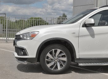 15 299 р. Защита переднего бампера (Ø63 мм, секции, нержавейка) SLITKOFF Mitsubishi ASX 2-ой рестайлинг (2017-2020)  с доставкой в г. Москва. Увеличить фотографию 3