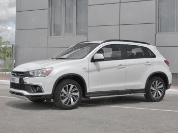 10 349 р. Защита переднего бампера (Ø75x42 мм, нержавейка) Russtal  Mitsubishi ASX (2017-2020) 2-ой рестайлинг  с доставкой в г. Москва. Увеличить фотографию 2