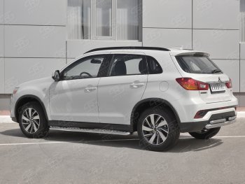 16 699 р. Защита заднего бампера (Ø63/2 по 42 мм, нержавейка) SLITKOFF  Mitsubishi ASX (2017-2020) 2-ой рестайлинг  с доставкой в г. Москва. Увеличить фотографию 2